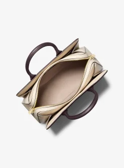 Satchel em pele granulada e blocos de cor Laila média | Michael Kors [PT]