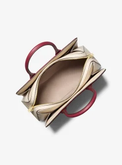 Satchel em pele granulada e blocos de cor Laila média | Michael Kors [PT]