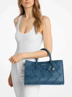 Satchel em pele tecida Scarlett média | Michael Kors [PT]