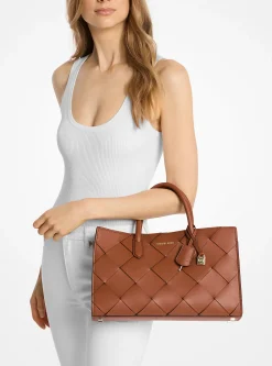 Satchel em pele tecida Scarlett média | Michael Kors [PT]