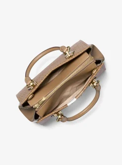 Satchel às riscas com logótipo Marilyn média | Michael Kors [PT]