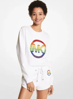 Sweatshirt em felpa de algodão orgânico adornado PRIDE | Michael Kors [PT]
