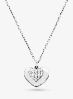 [to be translated to pt_PT] Precious Metal-Plated Sterling Silver Pavé Heart Necklace | Michael Kors [PT]