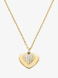 [to be translated to pt_PT] Precious Metal-Plated Sterling Silver Pavé Heart Necklace | Michael Kors [PT]
