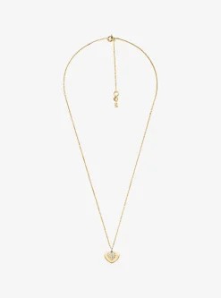[to be translated to pt_PT] Precious Metal-Plated Sterling Silver Pavé Heart Necklace | Michael Kors [PT]