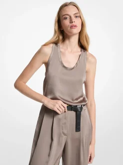 Top de alças com costas cruzadas em cetim | Michael Kors [PT]