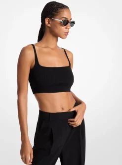 Top de alças curto em lã elástica | Michael Kors [PT]