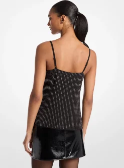 Top de alças em georgette com imitação de pedras preciosas | Michael Kors [PT]