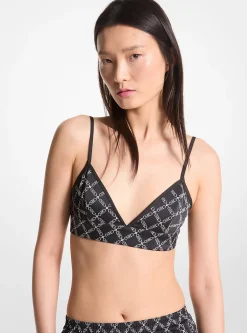 Top estilo sutiã em cetim estampado com logótipo Empire | Michael Kors [PT]