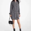 Vestido camiseiro com cinto em georgette às riscas | Michael Kors [PT]