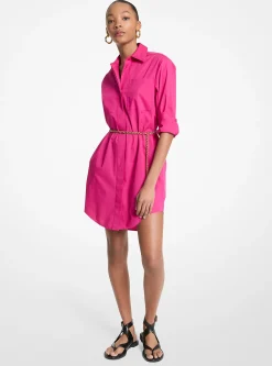 Vestido camiseiro com cinto em algodão elástico | Michael Kors [PT]