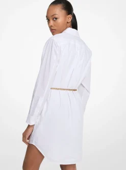 Vestido camiseiro com cinto em algodão elástico | Michael Kors [PT]