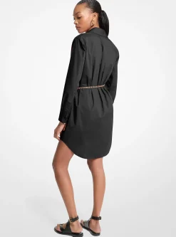Vestido camiseiro com cinto em algodão elástico | Michael Kors [PT]