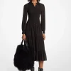 Vestido camiseiro em georgette franzido | Michael Kors [PT]