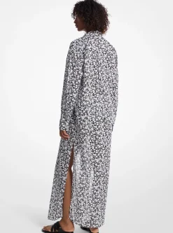 Vestido camiseiro em tela de algodão com estampado floral | Michael Kors [PT]