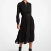 Vestido camiseiro plissado em georgette | Michael Kors [PT]