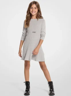 Vestido camisola em malha metalizada plissada | Michael Kors [PT]