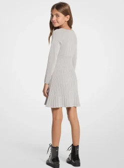 Vestido camisola em malha metalizada plissada | Michael Kors [PT]