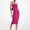 Vestido com corpete e cinto de viscose elástica canelada | Michael Kors [PT]