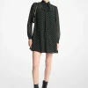 Vestido com gola com laçada em georgette com padrão polka | Michael Kors [PT]