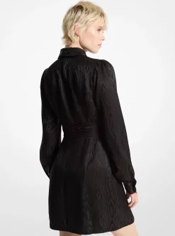 Vestido com gola e laçada em moiré | Michael Kors [PT]