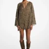 Vestido de decote em V em renda floral entrançada com tachas | Michael Kors [PT]