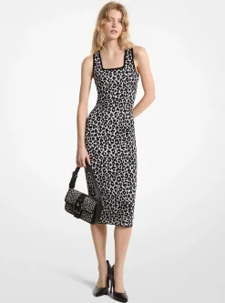 Vestido de malha com leopardo em jaquard | Michael Kors [PT]