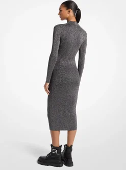 Vestido de meia gola em malha metalizada | Michael Kors [PT]