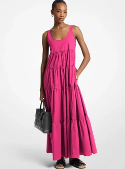 Vestido em camadas em algodão elástico | Michael Kors [PT]