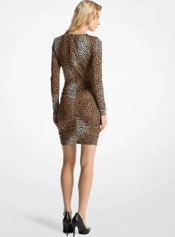 Vestido em malha mate elástica com estampado de leopardo | Michael Kors [PT]