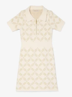 Vestido em malha texturada com fecho de correr a 1/4 e brilhante Empire | Michael Kors [PT]