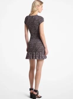 Vestido georgette com estampado floral franzido | Michael Kors [PT]