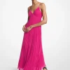 Vestido maxi em georgette franzido | Michael Kors [PT]