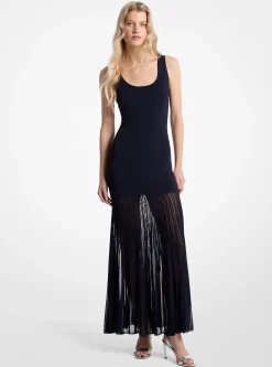 Vestido maxi em mistura de viscose elástica transparente | Michael Kors [PT]