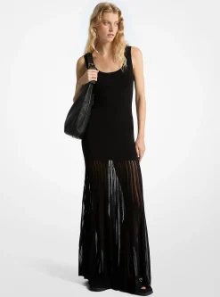 Vestido maxi em mistura de viscose elástica transparente | Michael Kors [PT]