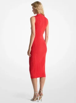 Vestido midi com meia-gola canelado | Michael Kors [PT]