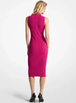 Vestido midi com meia-gola canelado | Michael Kors [PT]