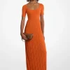Vestido midi de malha elástica canelada | Michael Kors [PT]