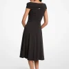 Vestido midi de ombros descobertos em viscose elástica | Michael Kors [PT]