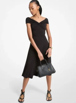 Vestido midi de ombros descobertos em viscose elástica | Michael Kors [PT]