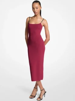 Vestido midi em mistura de viscose adornados | Michael Kors [PT]
