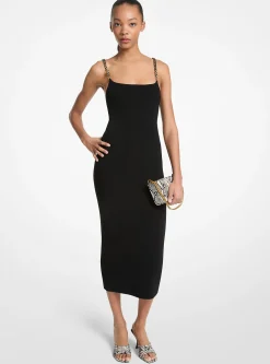 Vestido midi em mistura de viscose adornados | Michael Kors [PT]