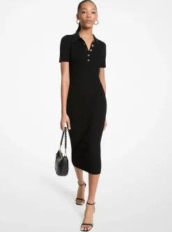 Vestido midi polo em malha elástica | Michael Kors [PT]