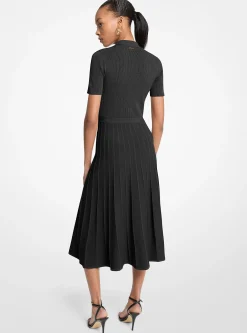 Vestido midi polo em malha canelada elástica | Michael Kors [PT]