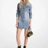 Vestido mini com atacadores em ganga elástica | Michael Kors [PT]