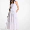 Vestido mini em camadas em popelina de algodão elástica | Michael Kors [PT]