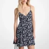 Vestido mini em crepe com estampado floral com tachas | Michael Kors [PT]
