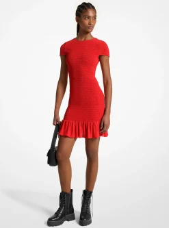 Vestido mini em georgette franzido | Michael Kors [PT]