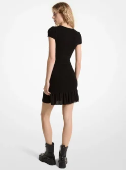 Vestido mini em georgette franzido | Michael Kors [PT]