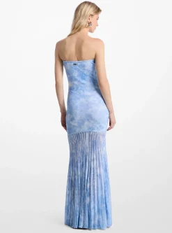 Vestido sem alças transparente em malha elástica tie-dye | Michael Kors [PT]